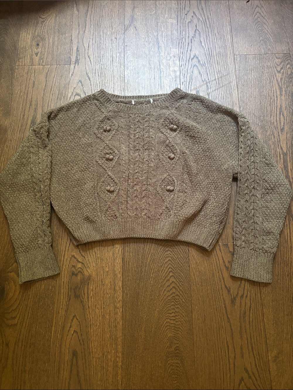 Brown Cable Knit Women's Sweater